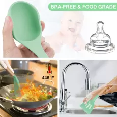 RODANNY 12PC KITCHEN SILICONE COOKING UTENSILS SET NON-STICK COOKWARE WITH WOODEN HANDLE