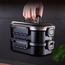 STAINLESS STEEL LUNCH BOX PORTABLE BUSINESS SIMPLE COMPARTMENT BENTO BOX KITCHEN LEAKPROOF