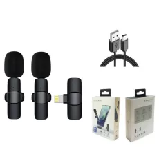 WIRELESS LAVALIER MICROPHONE MIC FOR APPLE PHONE IPHONE IPAD VLOG LIVE STREAM(TWO MICROPHONES)