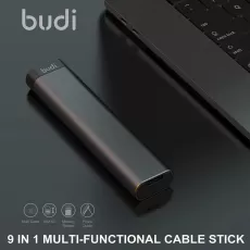 BUDI MULTI-FUNCTION SMART ADAPTER CARD STORAGE DATA 6 MULTI-CABLE CABLE SIM MEMORY TYPES USB CABLE