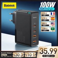 Baseus GaN Charger 100W USB Type C PD Fast Charger with Quick Charge 4.0 3.0