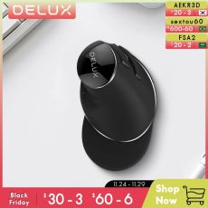 Delux M618PD Wireless+ BT Ergonomic Vertical Rechargeable Mouse 4000DPI 6 Buttons Removable Palm