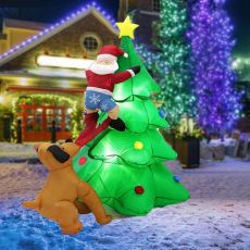 Inflatable Santa Claus Christmas Tree Giant Inflatable Toy with LED Light
