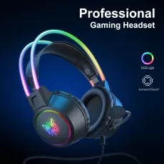 ONIKUMA Wired RGB Dynamic Lighting Head Beam Lightweight Gaming Headset