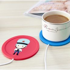 Cartoon Silicone USB Charging Heating Coaster Stool Heating Pad Anti-Wet Pad Silicone Coaster