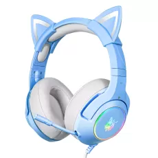 ONIKUMA Wired Headphones for Womens RGB Dynamic Lighting Head Beam Lightweight Gaming Headset
