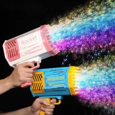 BUBBLE GUN ROCKET 69 HOLES SOAP BUBBLES MACHINE CHRISTMAS GIFT GUN SHAPE AUTOMATIC BLOWER