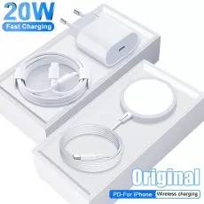 FOR APPLE ORIGINAL PD 20W CHARGER WITH CABLE FOR IPHONE 14 13 12 11 AND FAST MAGNETIC WIRELESS CHARGER