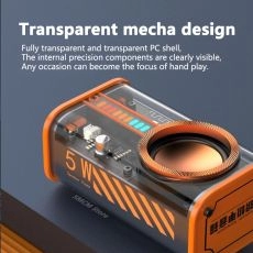 K07 Transparent Mecha Wireless Bluetooth Speaker Sound Light Rhythm Subwoofer TWS Stereo