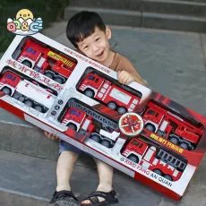 FIRE SET CARS FALL-RESISTANT LADDER LIFT SPRINKLER FIREMAN ENGINEERING TRUCK TOY