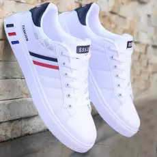 MEN'S CASUAL SPORTS SHOES, LIGHTWEIGHT PU LEATHER SNEAKERS FOR MEN, BREATHABLE, FLAT