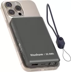HOSHOM MAGNETIC POWER BANK 10000MAH | SLIM PORTABLE CHARGER WITH 22.5W PD FAST CHARGING | MAGSAFE BATTERY PACK FOR IPHONE 16/15/14/13/12 SERIES