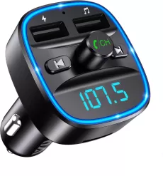ORIA BLUETOOTH 5.3 FM TRANSMITTER FOR CAR, BLUETOOTH CAR MUSIC WIRELESS RADIO ADAPTER, UNIVERSAL CAR CHARGER WITH DUAL USB CHARGING, SUPPORT TF CARD & USB DISK