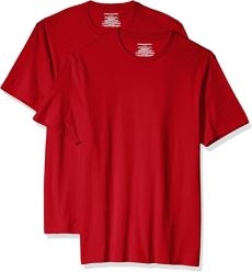 Amazon Essentials Men's Slim-Fit Short-Sleeve Crewneck T-Shirt, Pack of 2, Red, XS