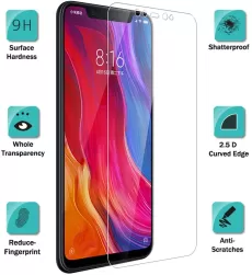 GLASS SCREEN PROTECTOR FOR XIAOMI MI 8 [3 PACK] - 9H TEMPERED GLASS - BUBBLE-FREE PROTECTIVE FILM - ANTI-FINGERPRINT SCREEN COVER