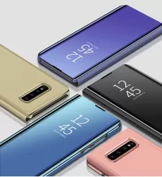 SMART CASE FOR SAMSUNG GALAXY S20 ULTRA S10E NOTE 10 S9 S8 PLUS CLEAR VIEW WINDOW ELECTROPLATE