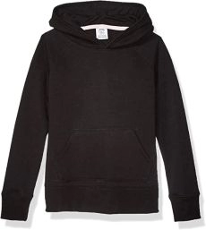 Amazon Essentials Girls' Pullover Hoodie Sweatshirt, Black, 4 Years