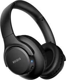 KVIDIO BLUETOOTH HEADPHONES OVER-EAR – 65 HOURS PLAYTIME, FOLDABLE WIRELESS HEADSET WITH MICROPHONE & HIFI BASS