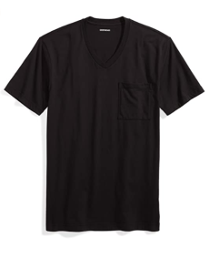 Goodthreads Men's Short-sleeve V-neck Cotton Pocket T-shirt T-Shirt, Black, X-Small