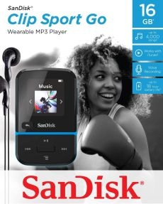 SanDisk Clip Sport Go 16GB MP3 Player - Blue, Open box