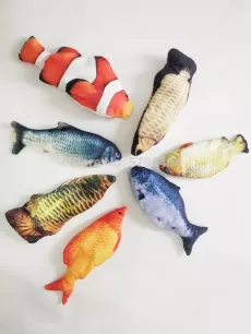 CATNIP FISH TOYS FOR CATS GAME PLAYING SLEEPING CHEWING TOY TRAINING SCRATCHER CLAWS NEW FUN