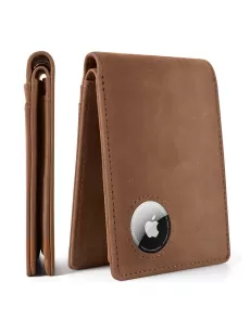 RETRO MINIMALIST MEN'S AIRTAG WALLET, RFID WALLET MULTI CARD HOLDER FOR APPLE AIRTAG