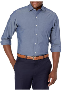 Amazon Brand - Buttoned Down Men's Classic Fit Spread-Collar Stretch Non-Iron Dress Shirt