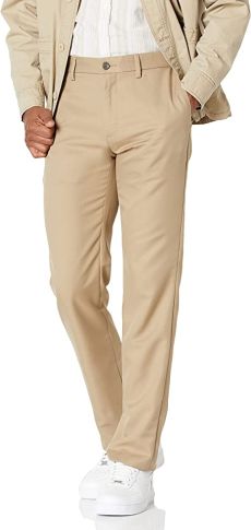 	Amazon Essentials Men's Slim-Fit Flat-Front Dress Trouser, Khaki Brown, 38W / 30L