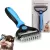 2 IN 1 PET GROOMING TOOL DEMATTING COMB FOR DOGS & CATS 2 SIDED UNDERCOAT RAKE DESHEDDING TOOL CAT MATTED FUR REMOVER FOR LONG HAIRED CAT DOG TANGLES REMOVING（BLUE）