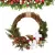 CHRISTMAS WREATH FRONT DOOR WALL HANGING RATTAN ARTIFICIAL FLOWERS RED BERRY VENUE LAYOUT