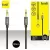 BUDI 3.5MM JACK TO JACK AUX AUDIO CABLE 1.2M LONG - BLACK
