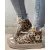 2020 WOMAN SPRING LEOPARD PRINT CANVAS FASHION SNEAKERS RHINESTONE SEQUIN