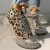 2020 WOMAN SPRING LEOPARD PRINT CANVAS FASHION SNEAKERS RHINESTONE SEQUIN