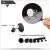 STAINLESS STEEL BLACK & SILVER ROUND PUSH BACK STUD EARRINGS