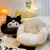AOGER BIG SIZE CUTE CINNAMOROLL PLUSH - HALF SURROUNDED BLACK KUROMI CUSHION - BACKREST DORMITORY OFFICE NON-SLIP CHAIR CUSHION