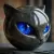 DECORATIVE BLACK CAT STONE FIGURINE - RESIN CAT HEAD HEALING STONE ORNAMENT FOR HOME & OFFICE