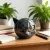DECORATIVE BLACK CAT STONE FIGURINE - RESIN CAT HEAD HEALING STONE ORNAMENT FOR HOME & OFFICE