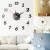 LARGE WALL CLOCK 3D MIRROR STICKER UNIQUE BIG NUMBER WATCH DIY DECOR WALL CLOCK ART STICKER DECAL HOME