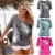 SLIT SLEEVE COLD SHOULDER FEATHER PRINT WOMEN CASUAL SUMMER T SHIRT GIRL TEE TSHIRT LOOSE TOP T-SHIRT
