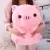 PINK SITTING PIG BIG HEAD PIGGY STUFFED DOLL HUGGABLE ANIMAL PLUSH TOY