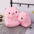 PINK SITTING PIG BIG HEAD PIGGY STUFFED DOLL HUGGABLE ANIMAL PLUSH TOY
