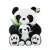25CM GOOD QUALITY SITTING MOTHER AND BABY PANDA PLUSH TOYS STUFFED PANDA DOLLS