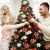 5PCS ARTIFICIAL CHRISTMAS FLOWERS GLITTER FAKE FLOWERS MERRY CHRISTMAS TREE DECORATION