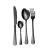 BLACK CUTLERY SET 24 PCS STAINLESS STEEL CUTLERY BOX FORKS KNIVES SPOONS DINNER SET