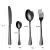 BLACK CUTLERY SET 24 PCS STAINLESS STEEL CUTLERY BOX FORKS KNIVES SPOONS DINNER SET