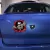 3D CAR STICKERS SKELETON SKULL IN THE BULLET HOLE FUNNY COLORFUL CAR AUTO DECALS BULLET HOLE