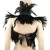 FEATHER SHRUG SHAWL FEATHER FAKE COLLAR SHOULDER WRAP CAPE GOTHIC COLLAR WITH RIBBON TIES