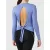 AMAZON BRAND - AURIQUE WOMEN'S LONG SLEEVE SUPER SOFT SPORTS TOP, BLUE (COLONY BLUE), 10, LABEL:S
