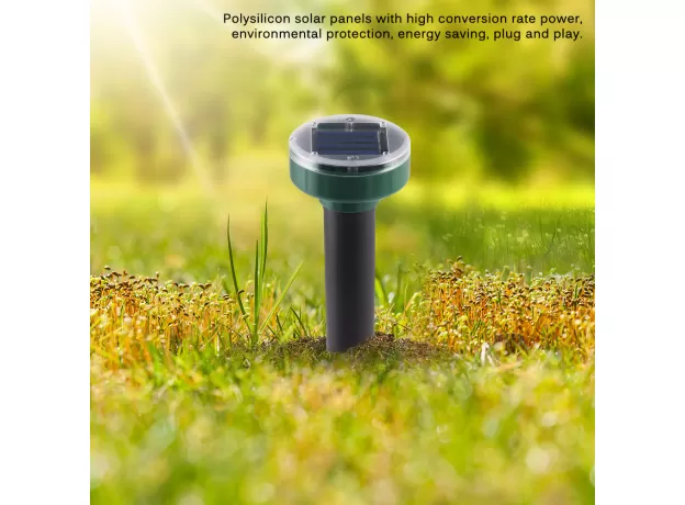 SOLAR POWERED ULTRASONIC PEST REPELLER - MOUSE MOLE RODENT INSECT CONTROL