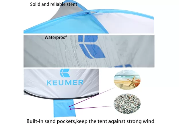 KEUMER AUTOMATIC BEACH TENT UV PROTECTION POP UP SUN SHADE - FAST SHIPPING RUSSIA ISRAEL